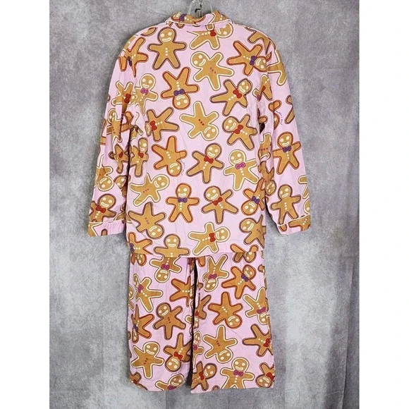 Vintage Victorias‎ Secret Gingerbread Man Pink Flannel PJPajamas Set X-Small